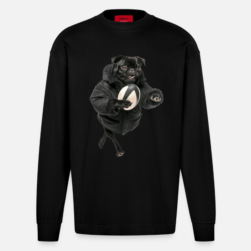Mops - Heavyweight Oversized Organic Langarmshirt Made in EU - SOLID BLACK