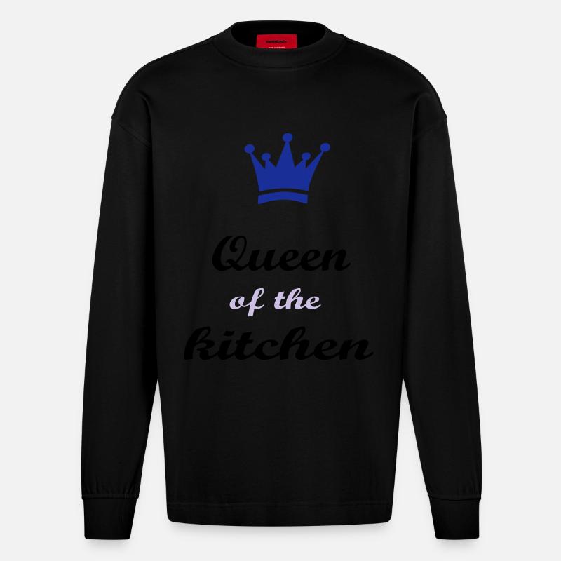 Kochen - Heavyweight Oversized Organic Langarmshirt Made in EU - SOLID BLACK