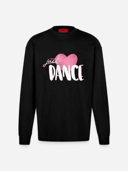 danse - Manches longues bio épais oversize fabriqué en UE - SOLID BLACK