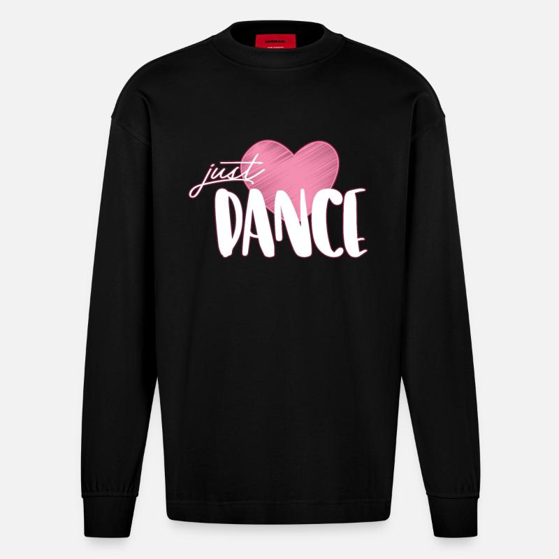 Tanzen - Heavyweight Oversized Organic Langarmshirt Made in EU - SOLID BLACK