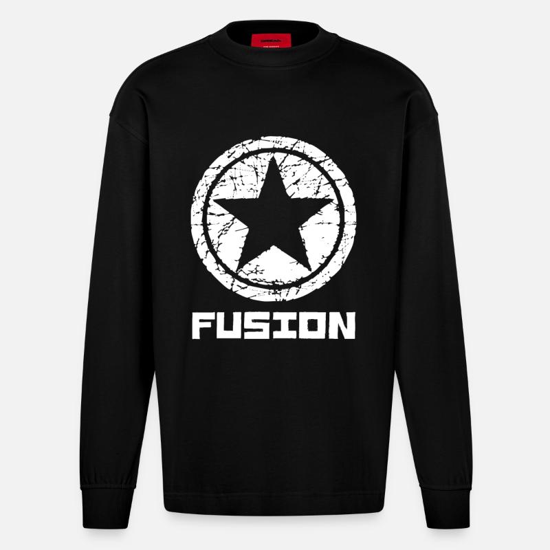 Fusion - Heavyweight Oversized Organic Langarmshirt Made in EU - SOLID BLACK