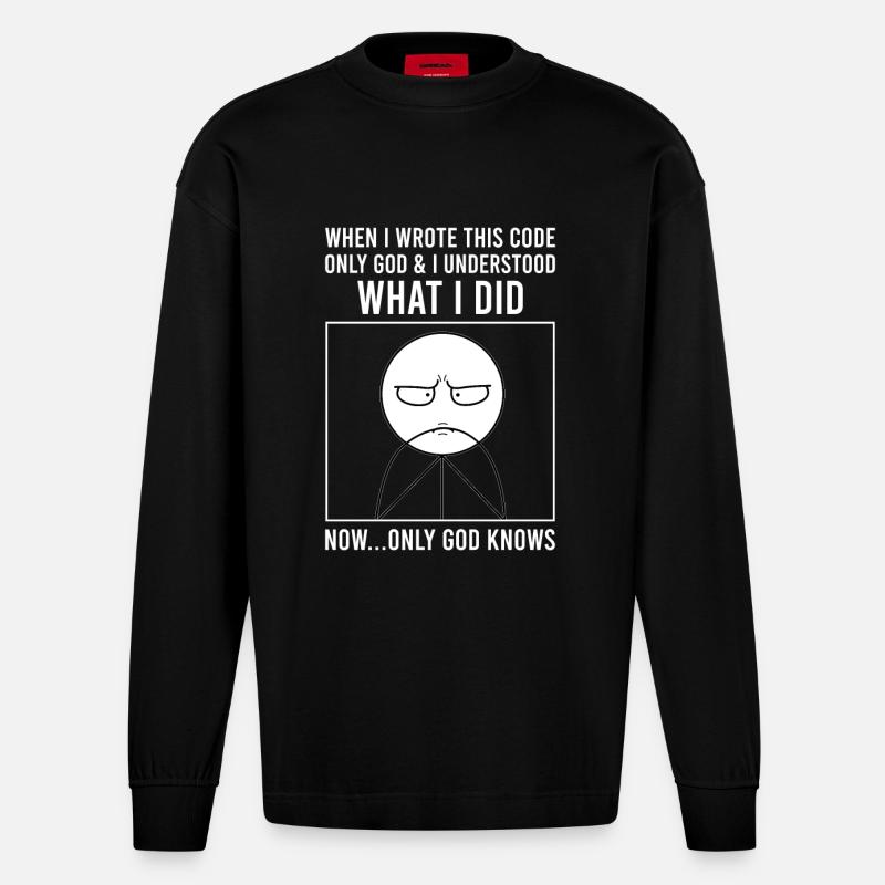 Programmierer Informatiker Softwareentwickler Meme - Heavyweight Oversized Organic Langarmshirt Made in EU - SOLID BLACK