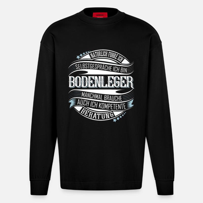Bodenleger - Heavyweight Oversized Organic Langarmshirt Made in EU - SOLID BLACK