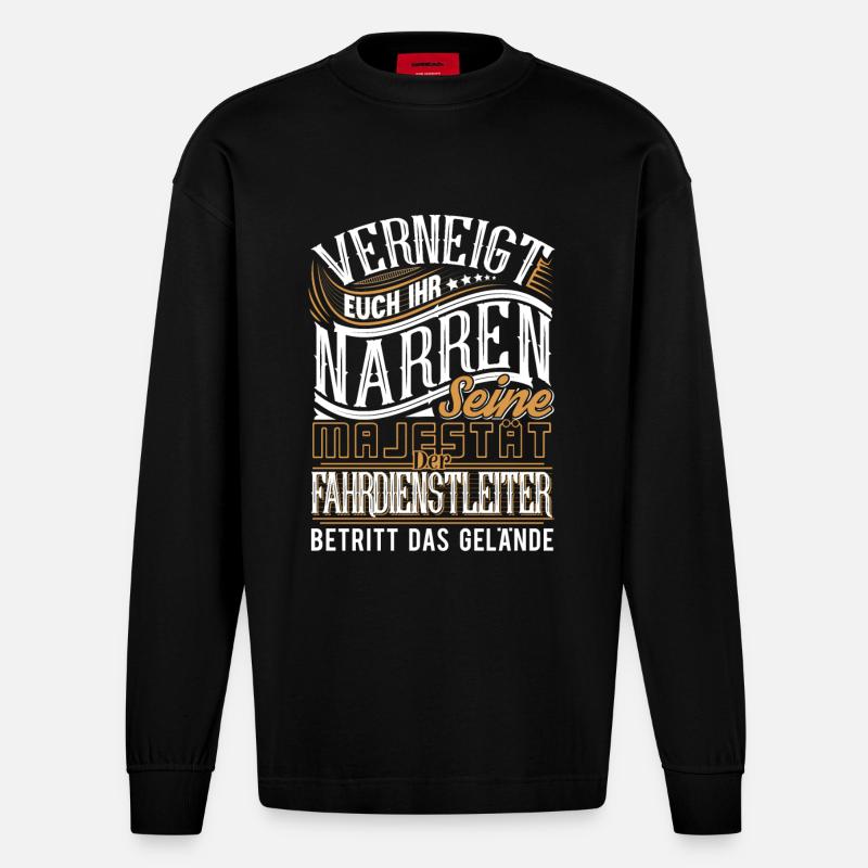 Fahrdienstleiter - Heavyweight Oversized Organic Langarmshirt Made in EU - SOLID BLACK