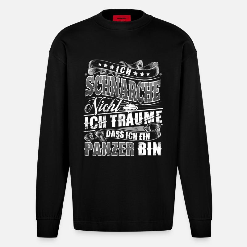 Panzer - Heavyweight Oversized Organic Langarmshirt Made in EU - SOLID BLACK