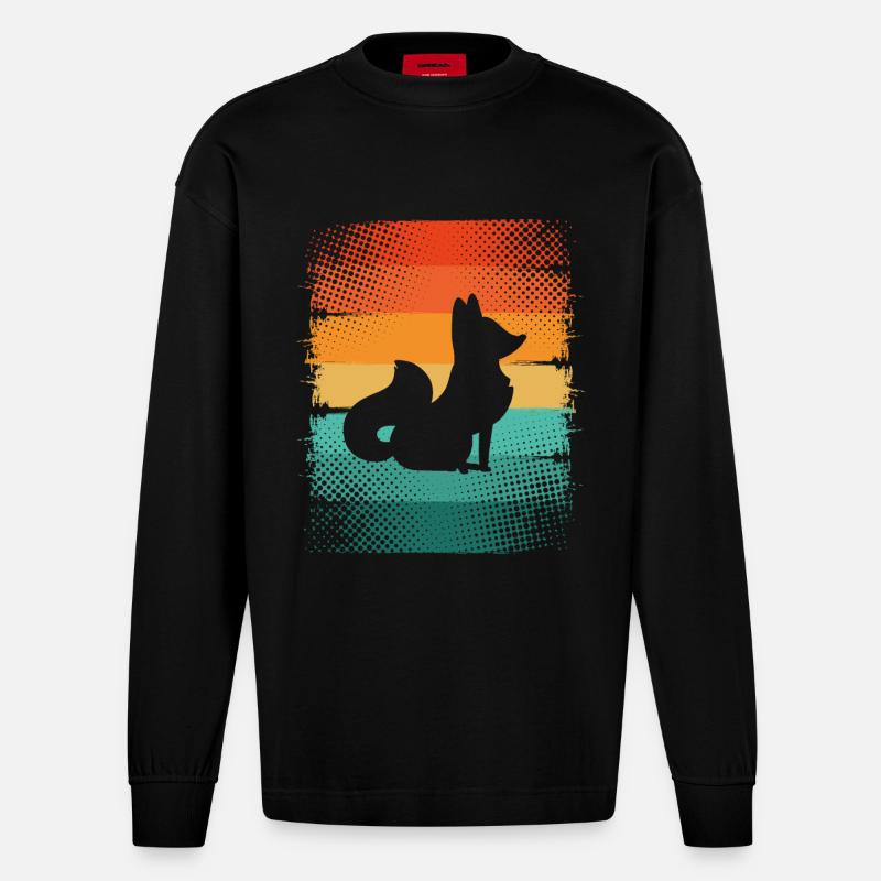 Fuchs - Heavyweight Oversized Organic Langarmshirt Made in EU - SOLID BLACK