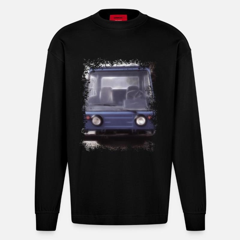 Multicar M25 - Heavyweight Oversized Organic Langarmshirt Made in EU - SOLID BLACK