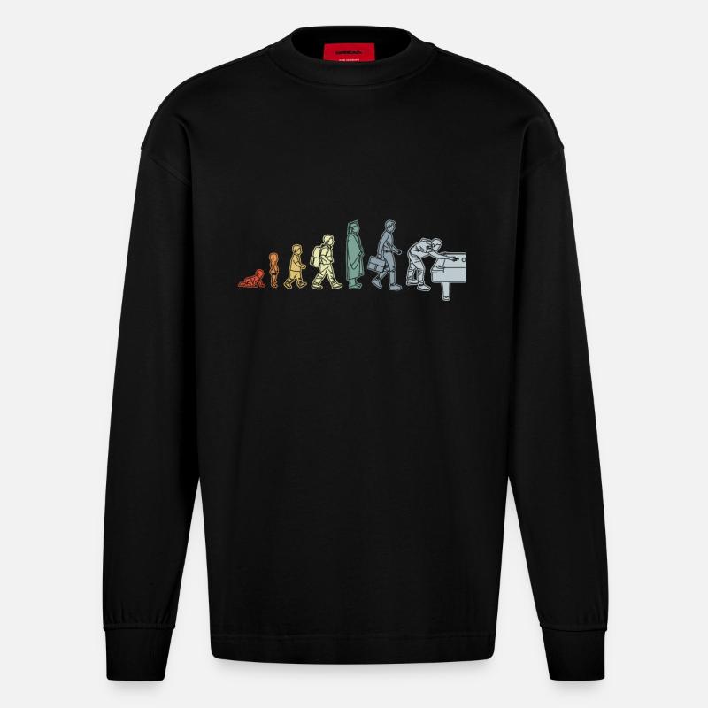 Pool Evolution - Heavyweight Oversized Organic Langarmshirt Made in EU - SOLID BLACK