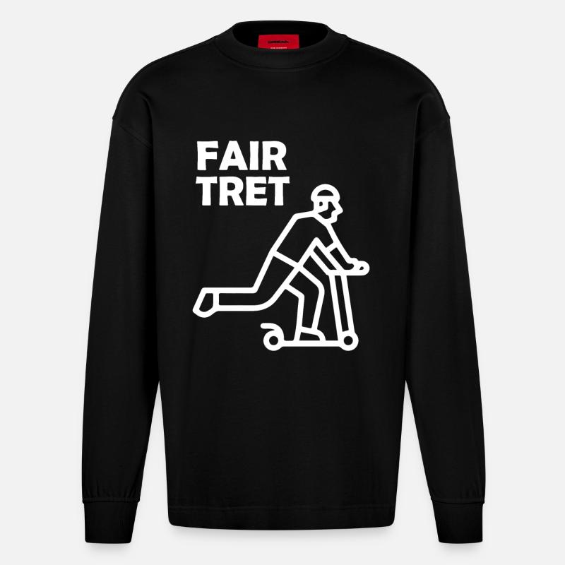 FAIR TRET Roller - Heavyweight Oversized Organic Langarmshirt Made in EU - SOLID BLACK