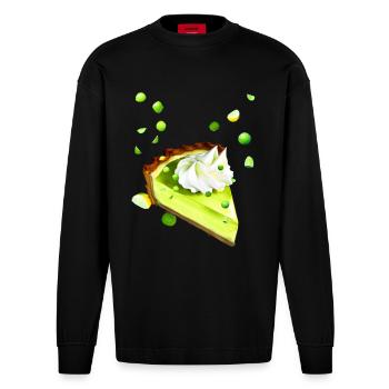 Gâteau au citron vert citron vert - Manches longues bio épais oversize fabriqué en UE - SOLID BLACK - Devant