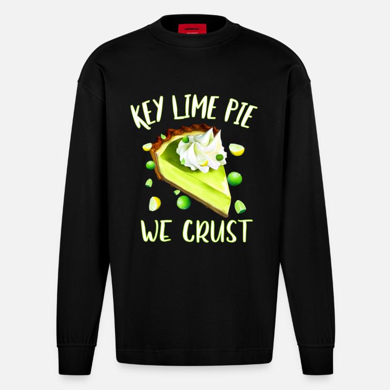 Key Lime Pie nous croûte - Manches longues bio épais oversize fabriqué en UE - SOLID BLACK