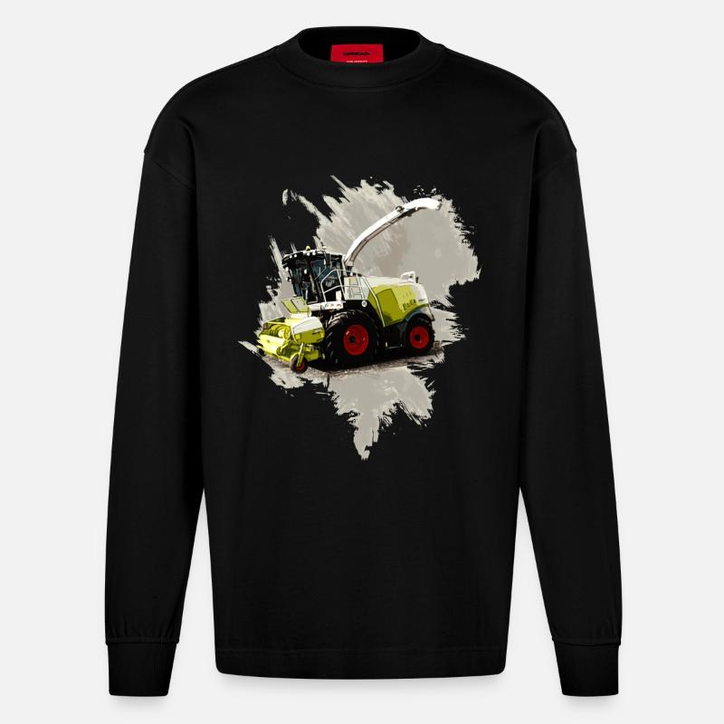 Moissonneuse-batteuse Claas LEXION 8700 - Manches longues bio épais oversize fabriqué en UE - SOLID BLACK