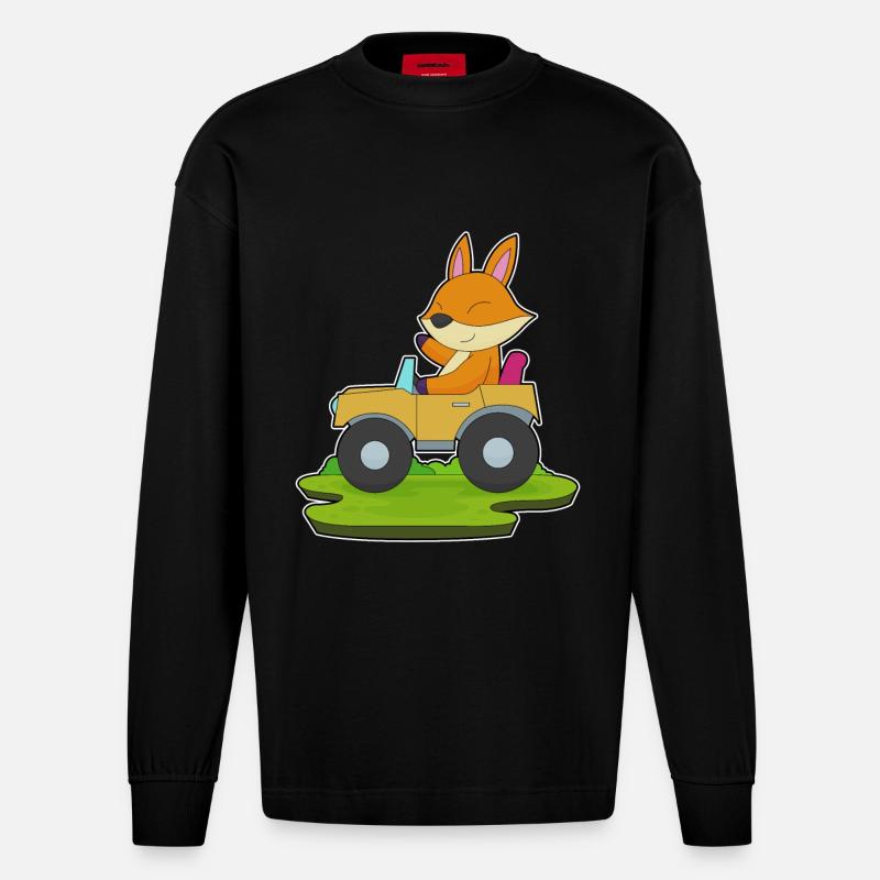 Fuchs Auto - Manches longues bio épais oversize fabriqué en UE - SOLID BLACK