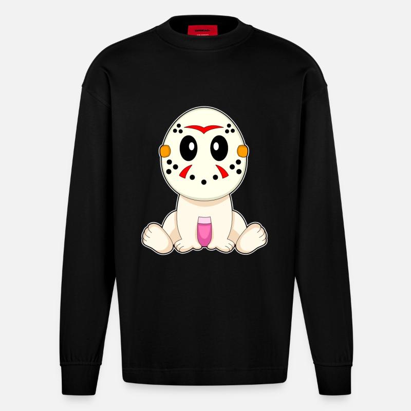 Bébé Halloween - Manches longues bio épais oversize fabriqué en UE - SOLID BLACK