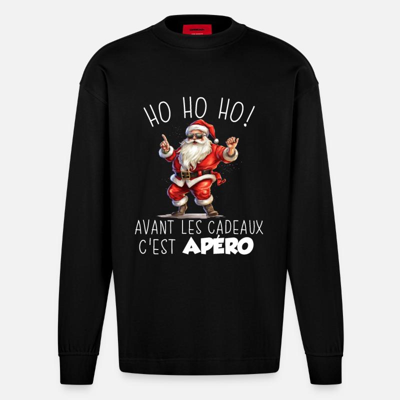 Pull Moche De Noël - Manches longues bio épais oversize fabriqué en UE - SOLID BLACK