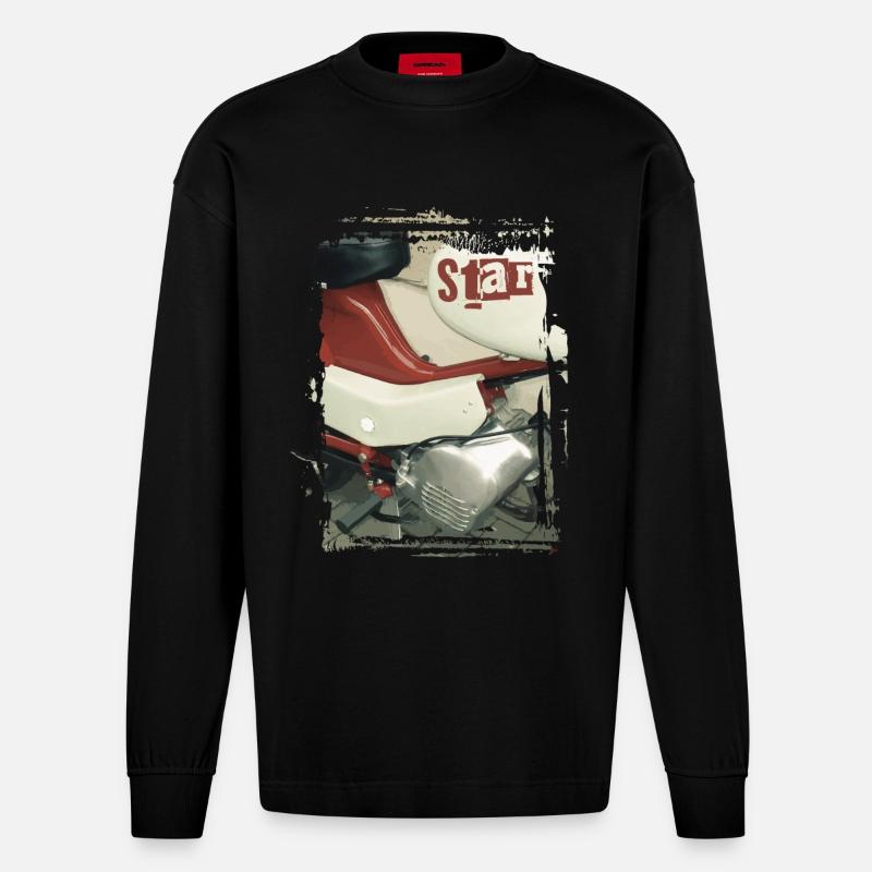 Simson Star - Heavyweight Oversized Organic Langarmshirt Made in EU - SOLID BLACK