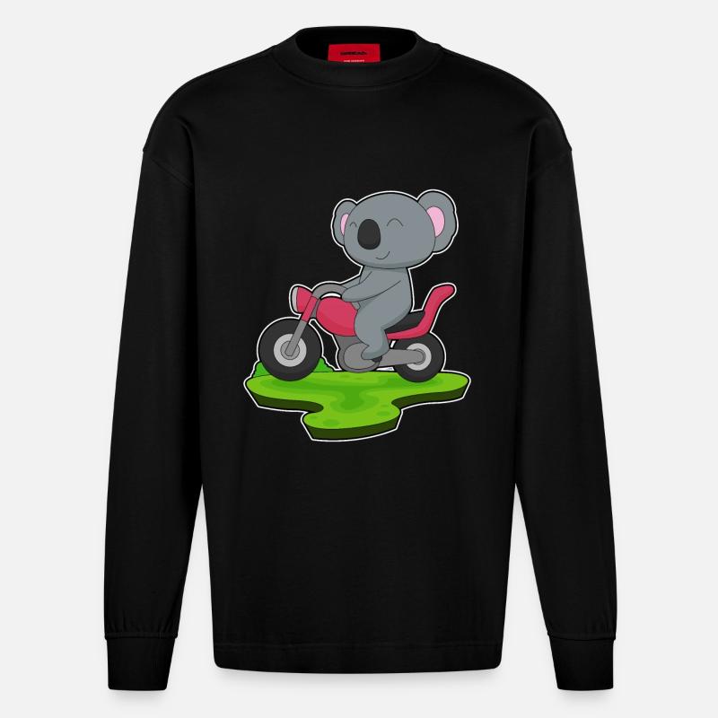 Moto Koala - Manches longues bio épais oversize fabriqué en UE - SOLID BLACK
