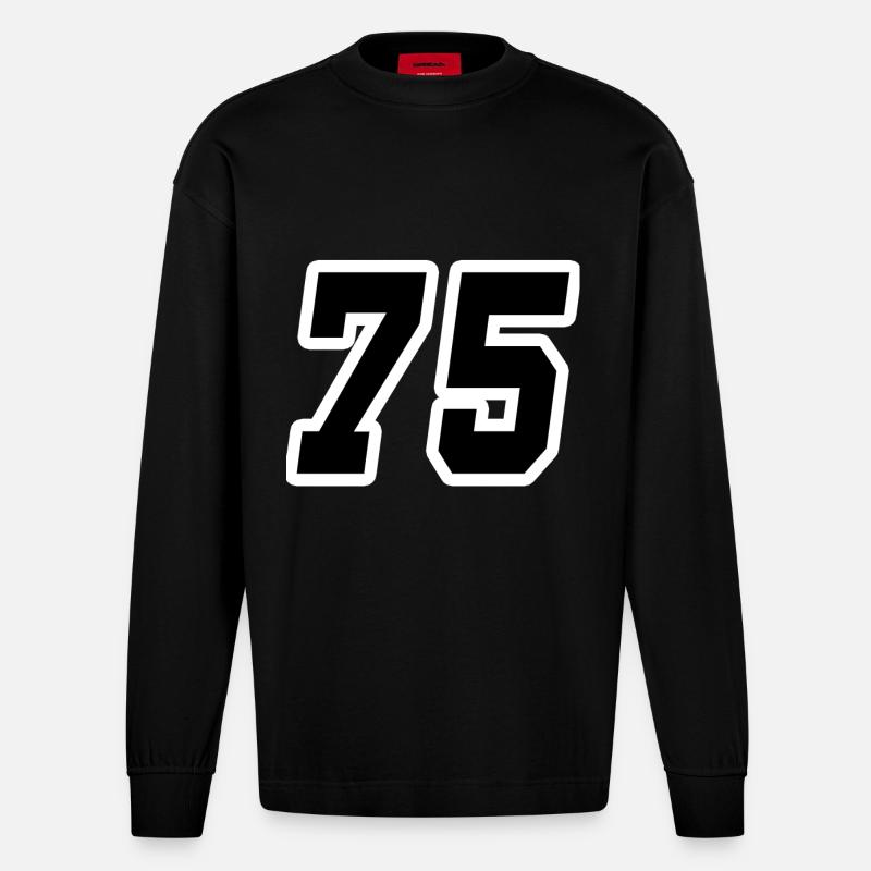 Nummer fünfundsiebzig 75 - Heavyweight Oversized Organic Langarmshirt Made in EU - SOLID BLACK