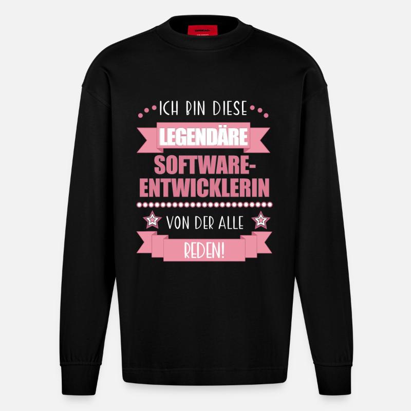Softwareentwicklerin Codeexpertin süßes Geschenk - Heavyweight Oversized Organic Langarmshirt Made in EU - SOLID BLACK
