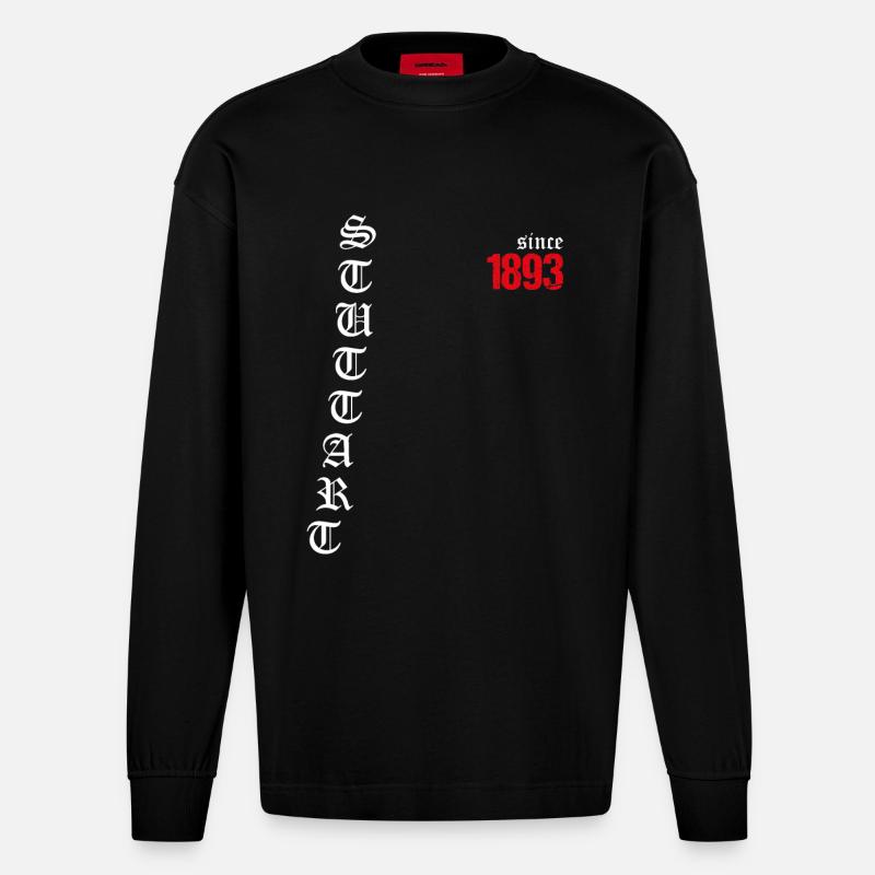 Stuttgart since 1893 - Heavyweight Oversized Organic Langarmshirt Made in EU - SOLID BLACK