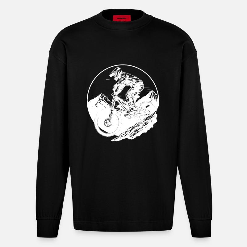 Vtt - Manches longues bio épais oversize fabriqué en UE - SOLID BLACK