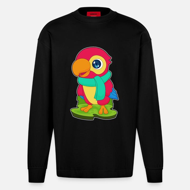 Écharpe d’hiver Parrot - Manches longues bio épais oversize fabriqué en UE - SOLID BLACK