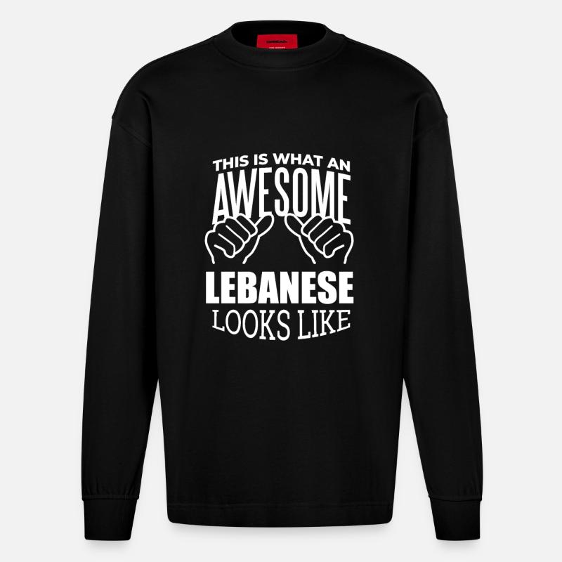 Libanon - Heavyweight Oversized Organic Langarmshirt Made in EU - SOLID BLACK