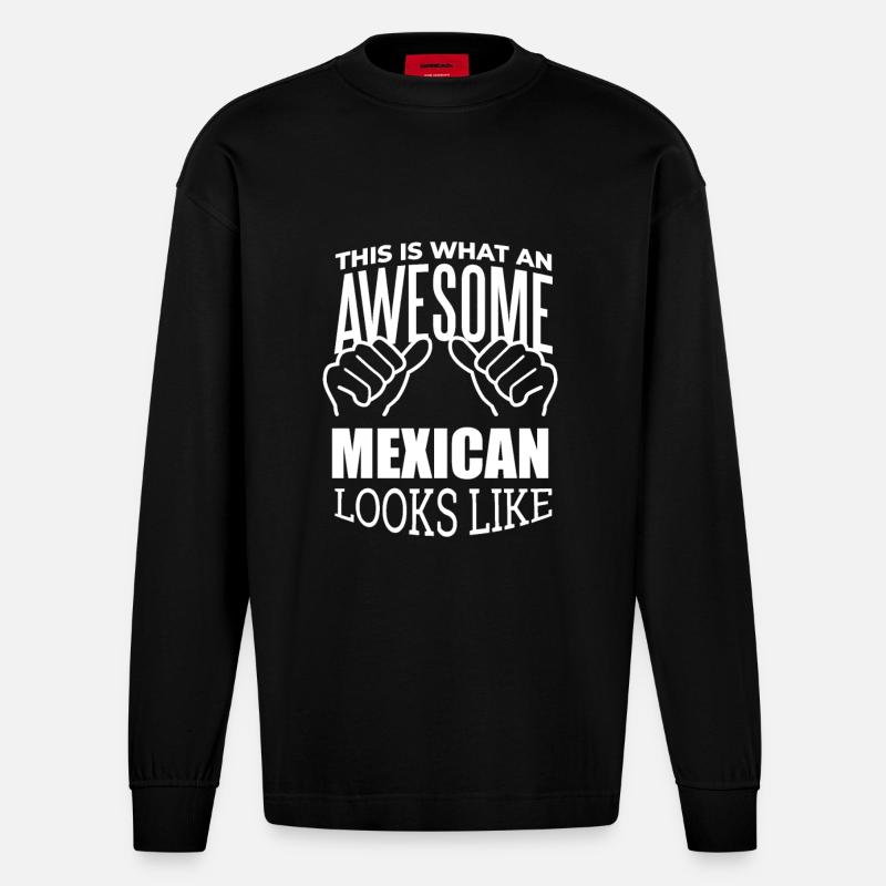 MÉXICO - Heavyweight Oversized Organic Langarmshirt Made in EU - SOLID BLACK