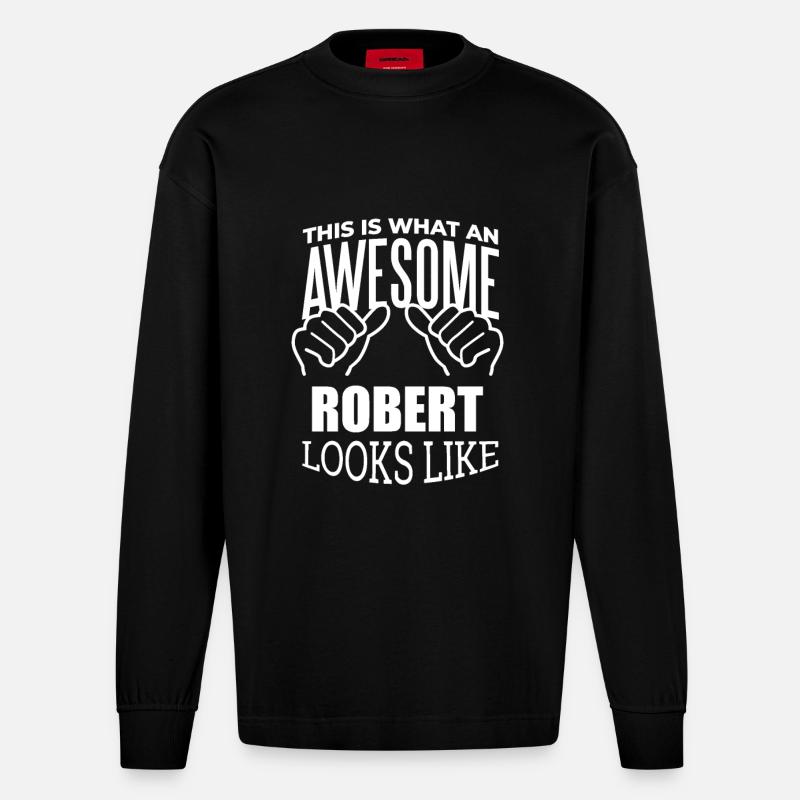 Robert - Manches longues bio épais oversize fabriqué en UE - SOLID BLACK