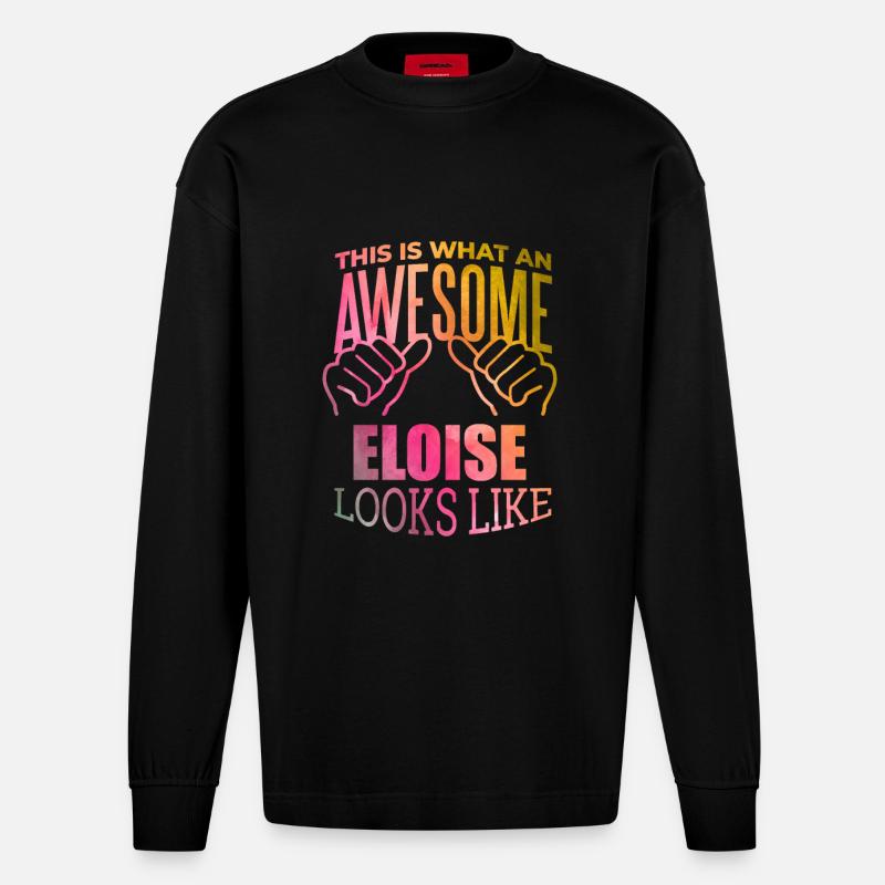 Eloise - Manches longues bio épais oversize fabriqué en UE - SOLID BLACK