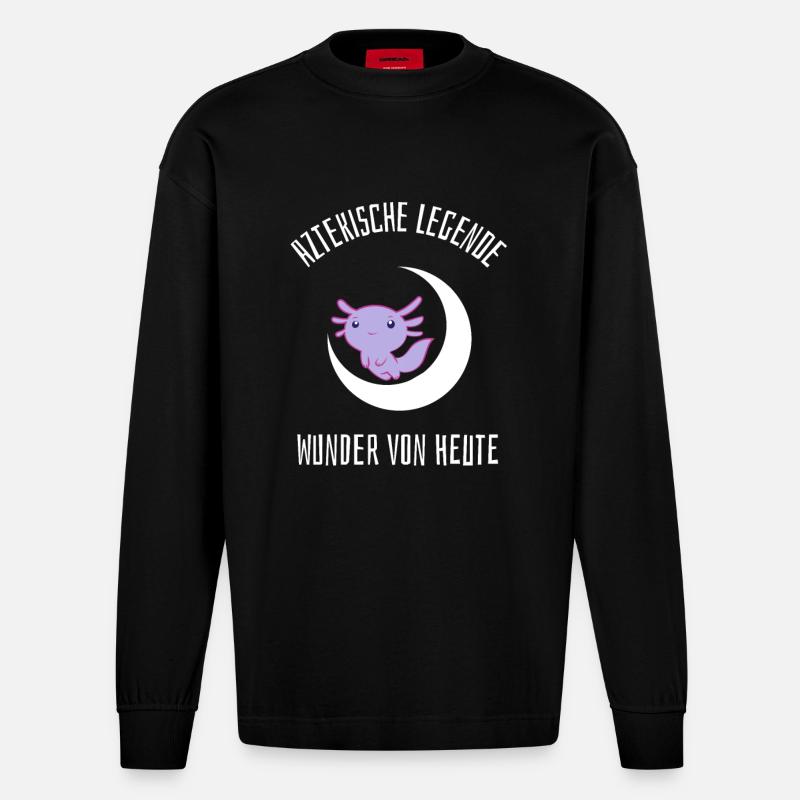 Die Wunder von Heute - Heavyweight Oversized Organic Langarmshirt Made in EU - SOLID BLACK