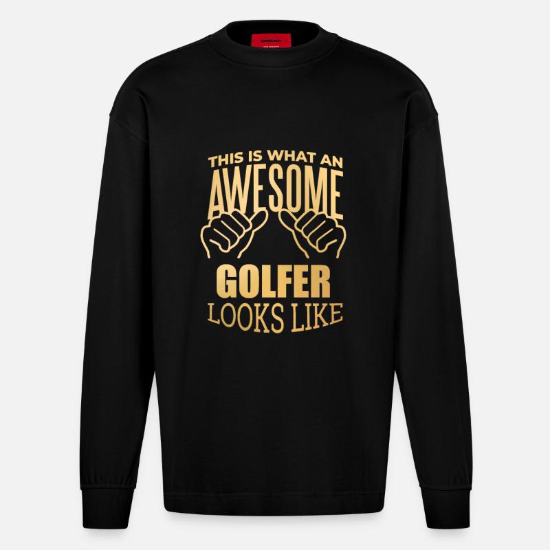 Golf - Heavyweight Oversized Organic Langarmshirt Made in EU - SOLID BLACK