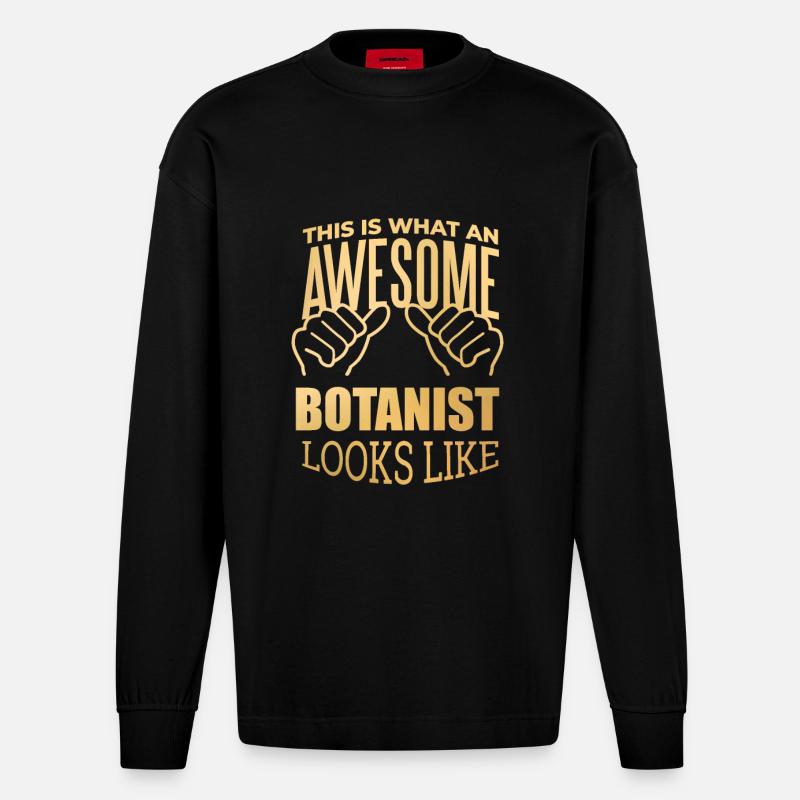 Botanik - Heavyweight Oversized Organic Langarmshirt Made in EU - SOLID BLACK