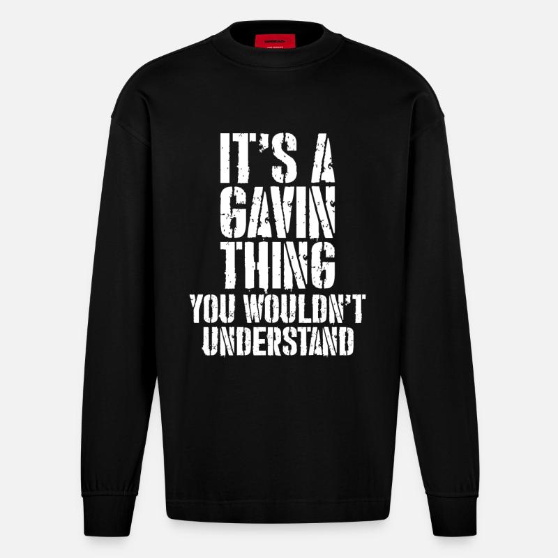 C’est un truc de gavin - Manches longues bio épais oversize fabriqué en UE - SOLID BLACK