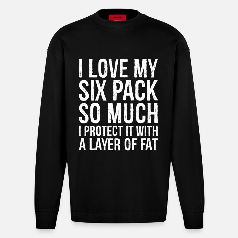 J’aime tellement mon pack de six - Manches longues bio épais oversize fabriqué en UE - SOLID BLACK