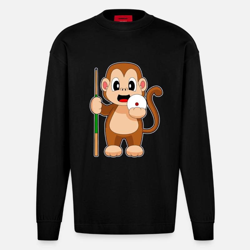 Queue de billard Monkey - Manches longues bio épais oversize fabriqué en UE - SOLID BLACK