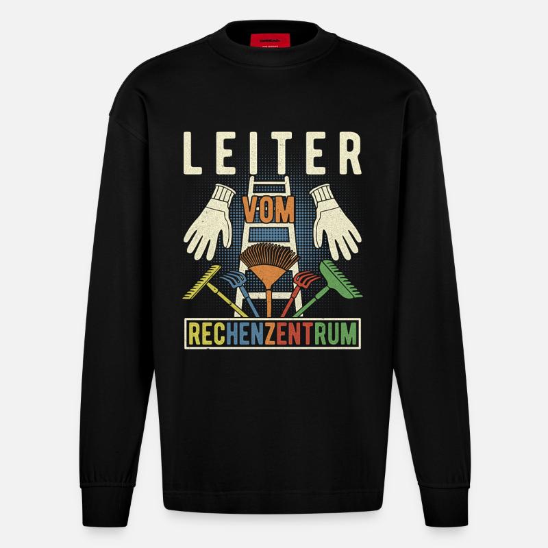 Leiter Vom Rechenzentrum Gärtner Hobbygärtner - Heavyweight Oversized Organic Langarmshirt Made in EU - SOLID BLACK