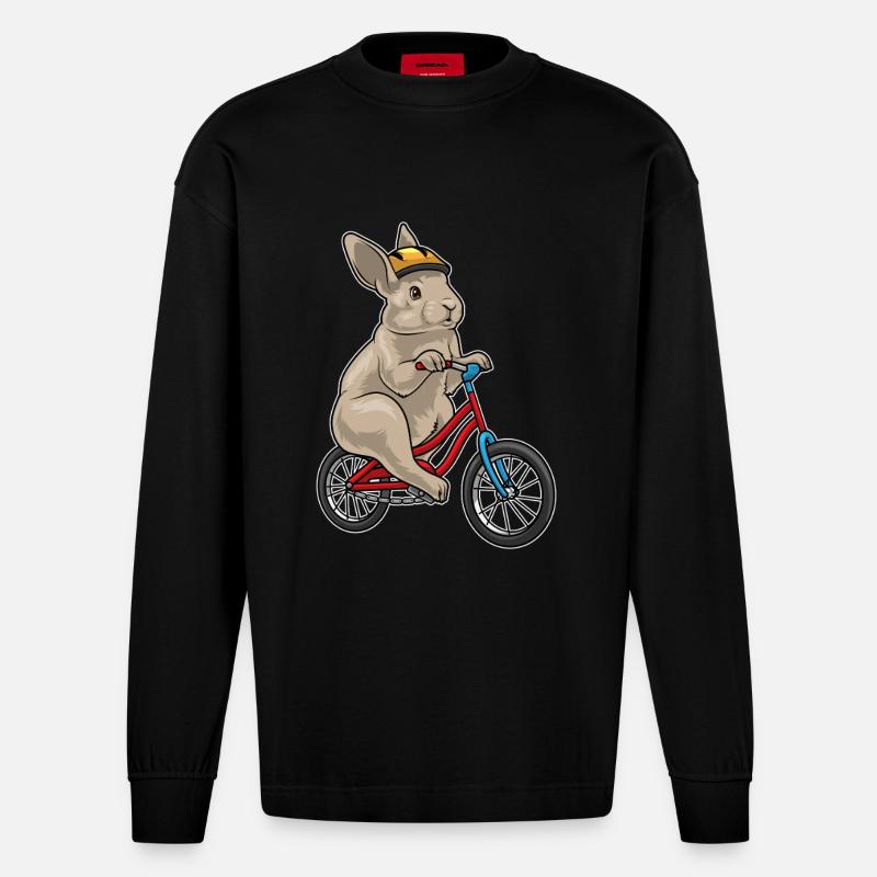 Vélo Rabbit - Manches longues bio épais oversize fabriqué en UE - SOLID BLACK