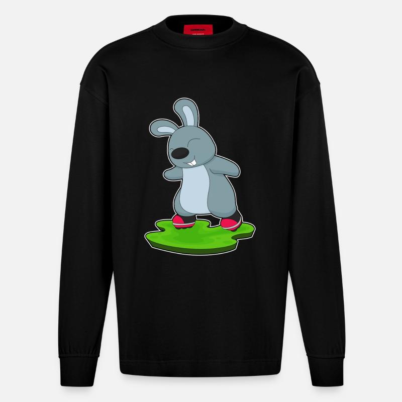 Hase Inline skating Inline skates - Heavyweight Oversized Organic Langarmshirt Made in EU - SOLID BLACK