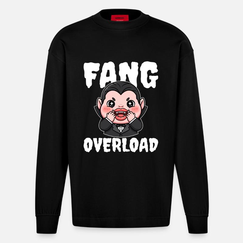 FANG_OVERLOAD - Heavyweight Oversized Organic Langarmshirt Made in EU - SOLID BLACK