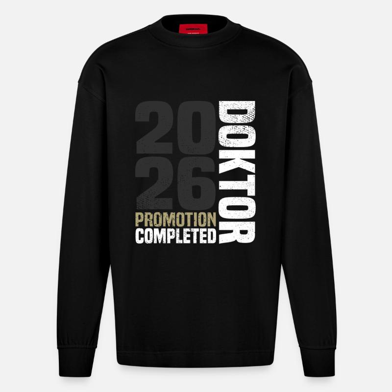 Doktor 2026 - Heavyweight Oversized Organic Langarmshirt Made in EU - SOLID BLACK