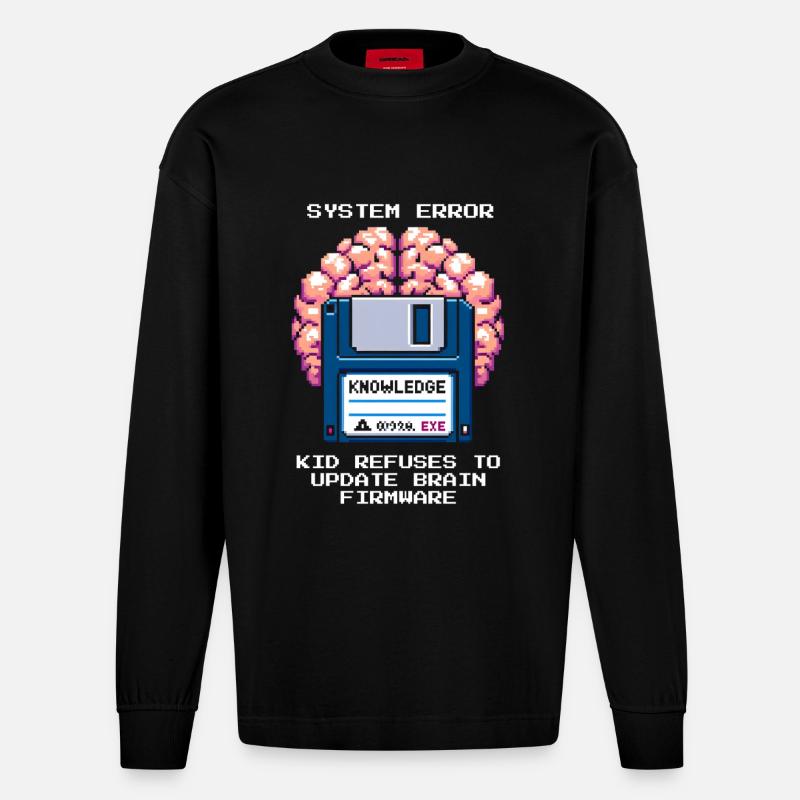 Systemfehler: Update verweigert | Homeschool - Heavyweight Oversized Organic Langarmshirt Made in EU - SOLID BLACK