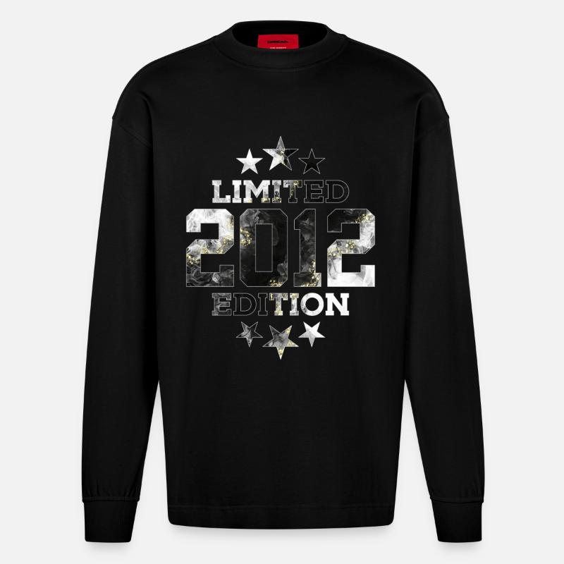 ÉDITION LIMITÉE 2012 14E ANNIVERSAIRE - Manches longues bio épais oversize fabriqué en UE - SOLID BLACK