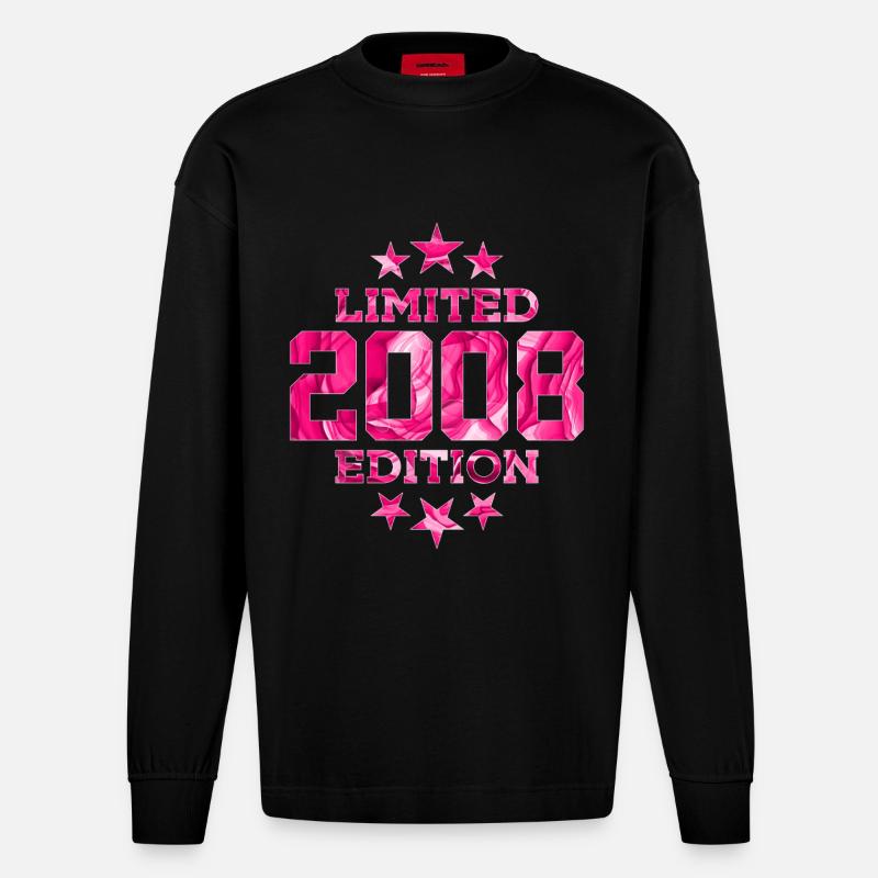 ÉDITION LIMITÉE 2008 18E ANNIVERSAIRE - Manches longues bio épais oversize fabriqué en UE - SOLID BLACK