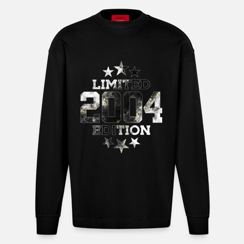 ÉDITION LIMITÉE 2004 22E ANNIVERSAIRE - Manches longues bio épais oversize fabriqué en UE - SOLID BLACK