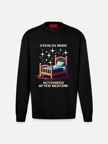 Stealth mode: after bedtime | Parents - Heavyweight Oversized Organic Longsleeve Shirt Made in EU - SOLID BLACK