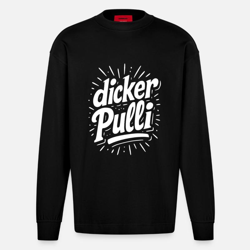Pull épais Neon Typo - Manches longues bio épais oversize fabriqué en UE - SOLID BLACK