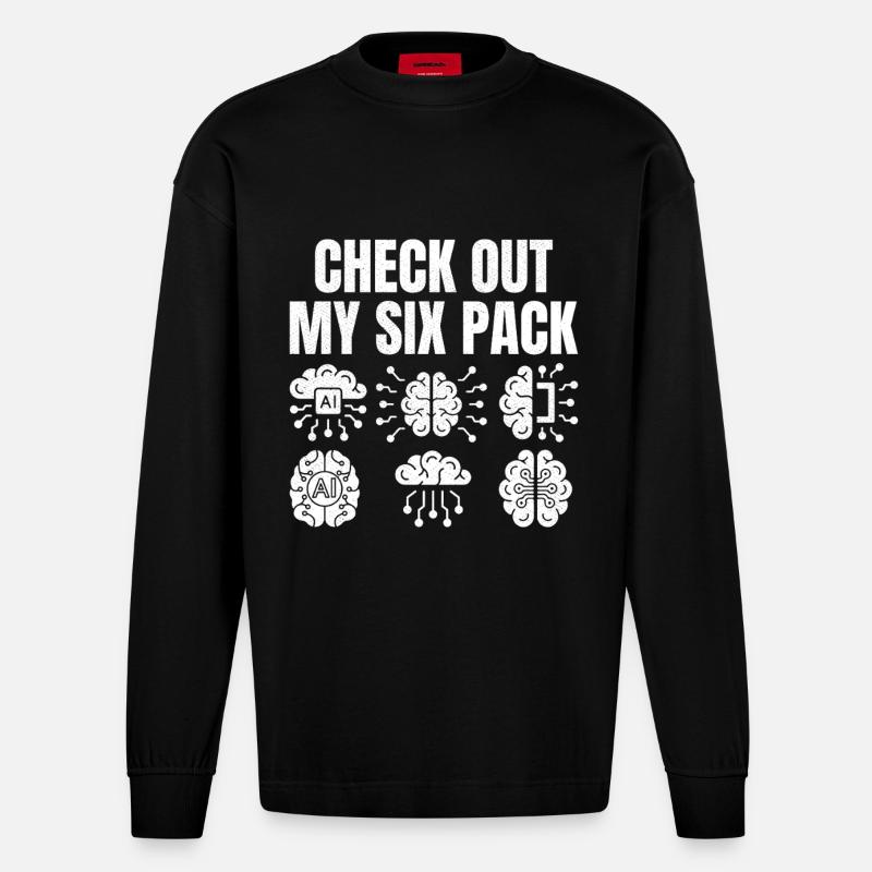 Check out my six pack - Heavyweight Oversized Organic Langarmshirt Made in EU - SOLID BLACK
