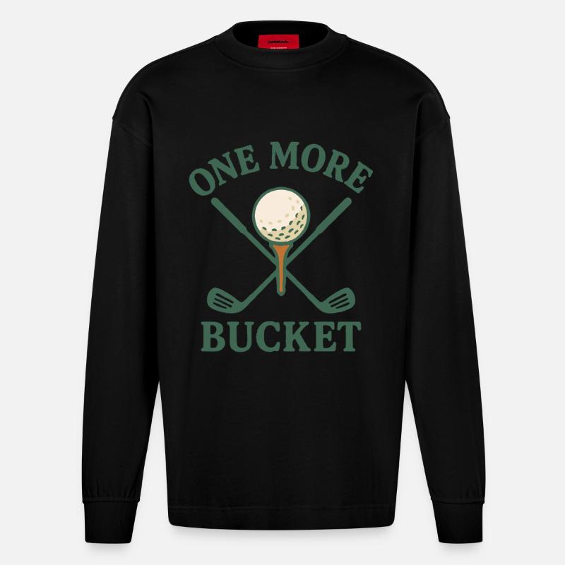Ein weiterer Eimer Golfschläger Fun Design - Heavyweight Oversized Organic Langarmshirt Made in EU - SOLID BLACK