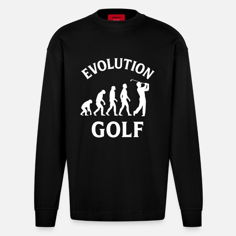 Evolution Golf Drôle de Golf Design - Manches longues bio épais oversize fabriqué en UE - SOLID BLACK